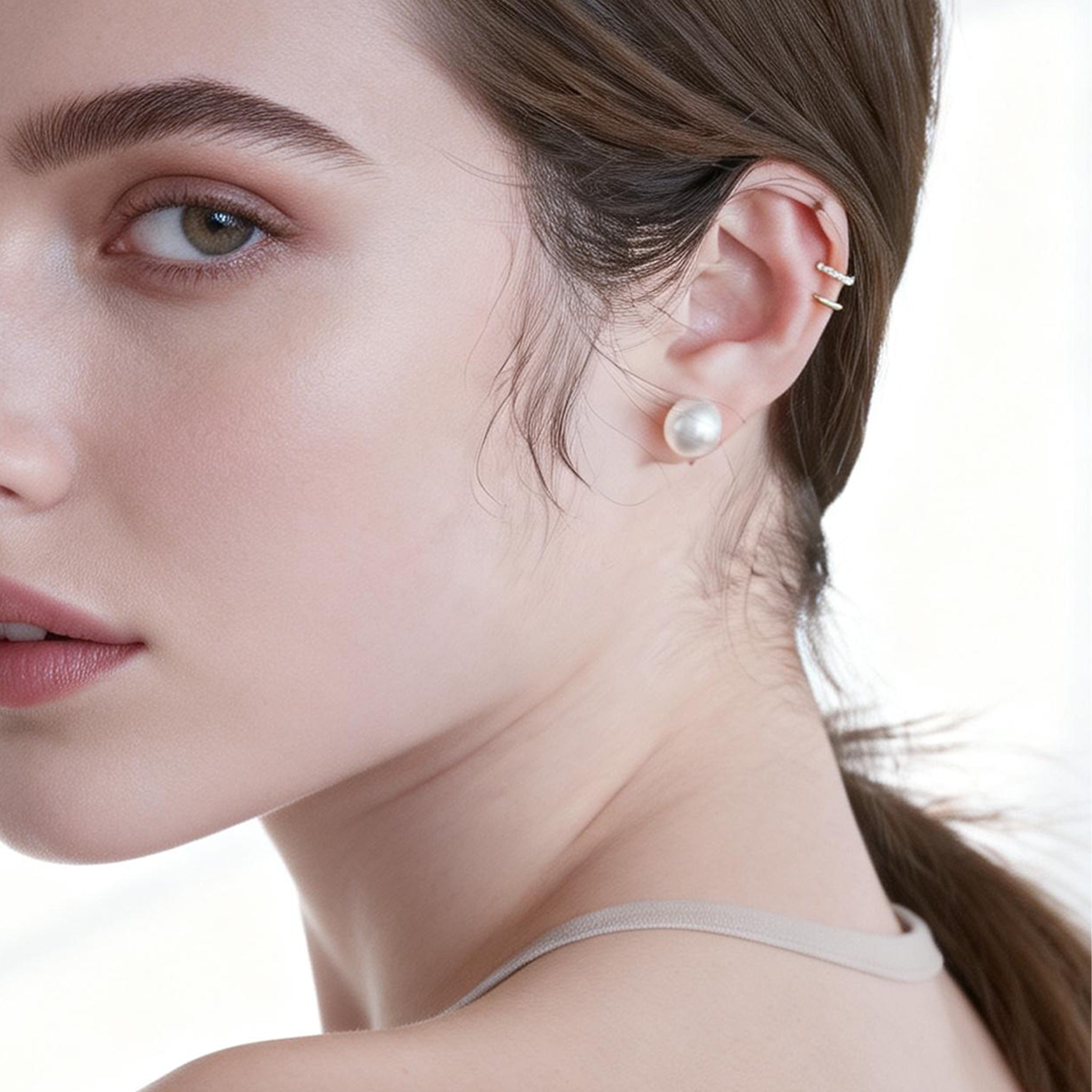 Large pearls Clip-on Stud Earrings