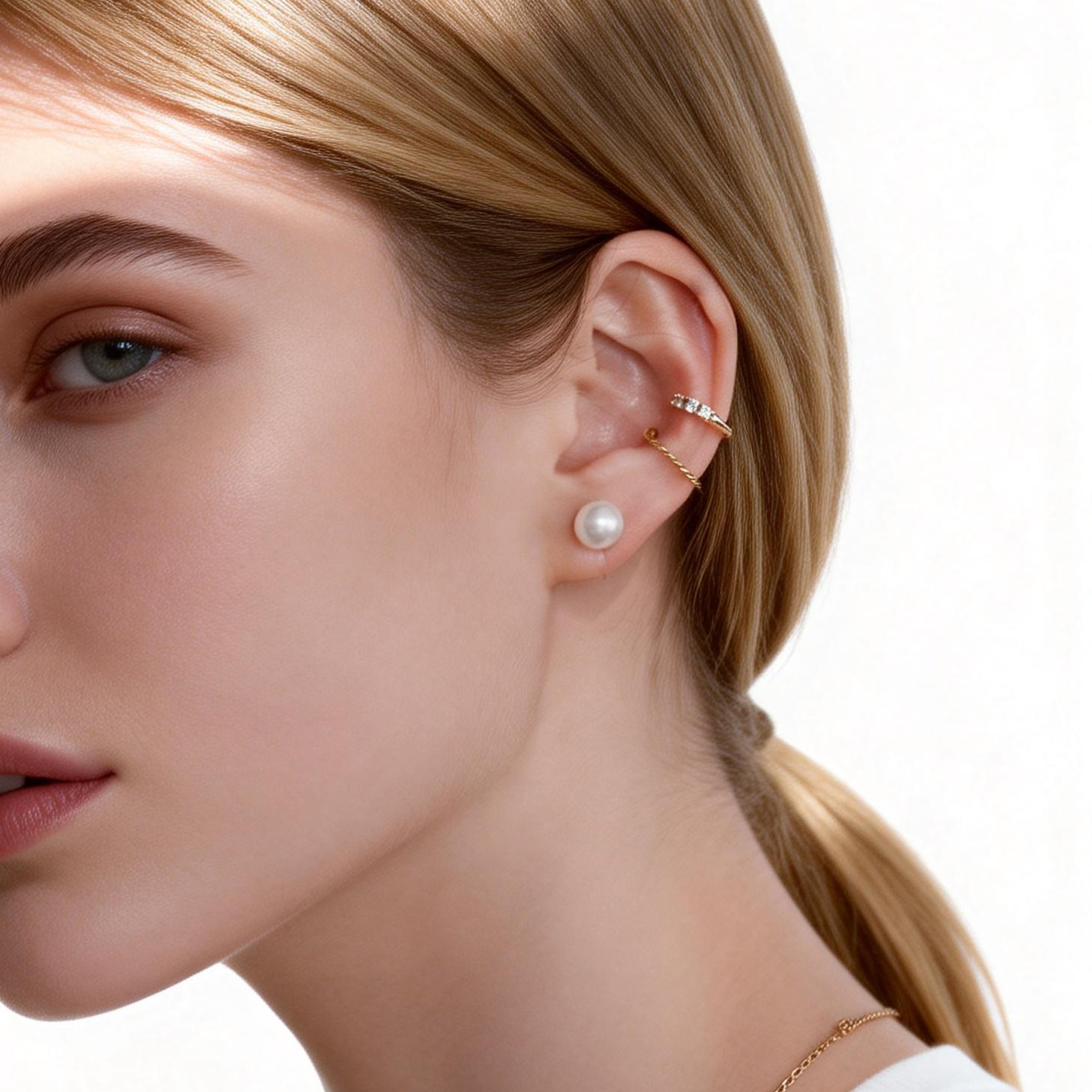 Medium pearl Clip-on Stud Earrings