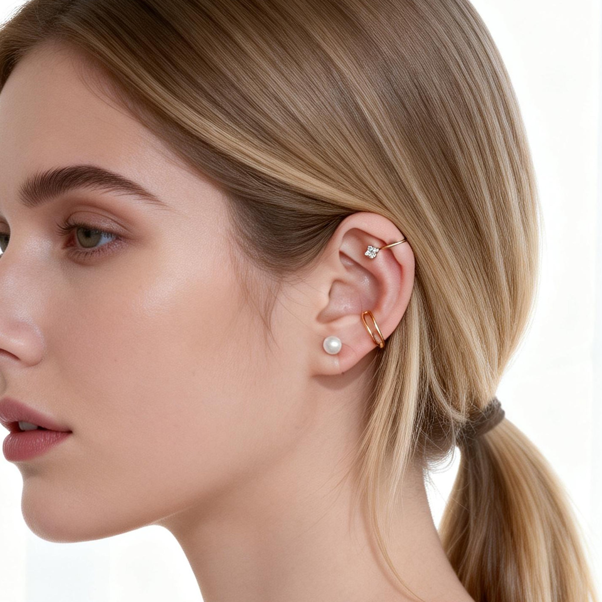 Small pearls Clip-on Stud Earrings