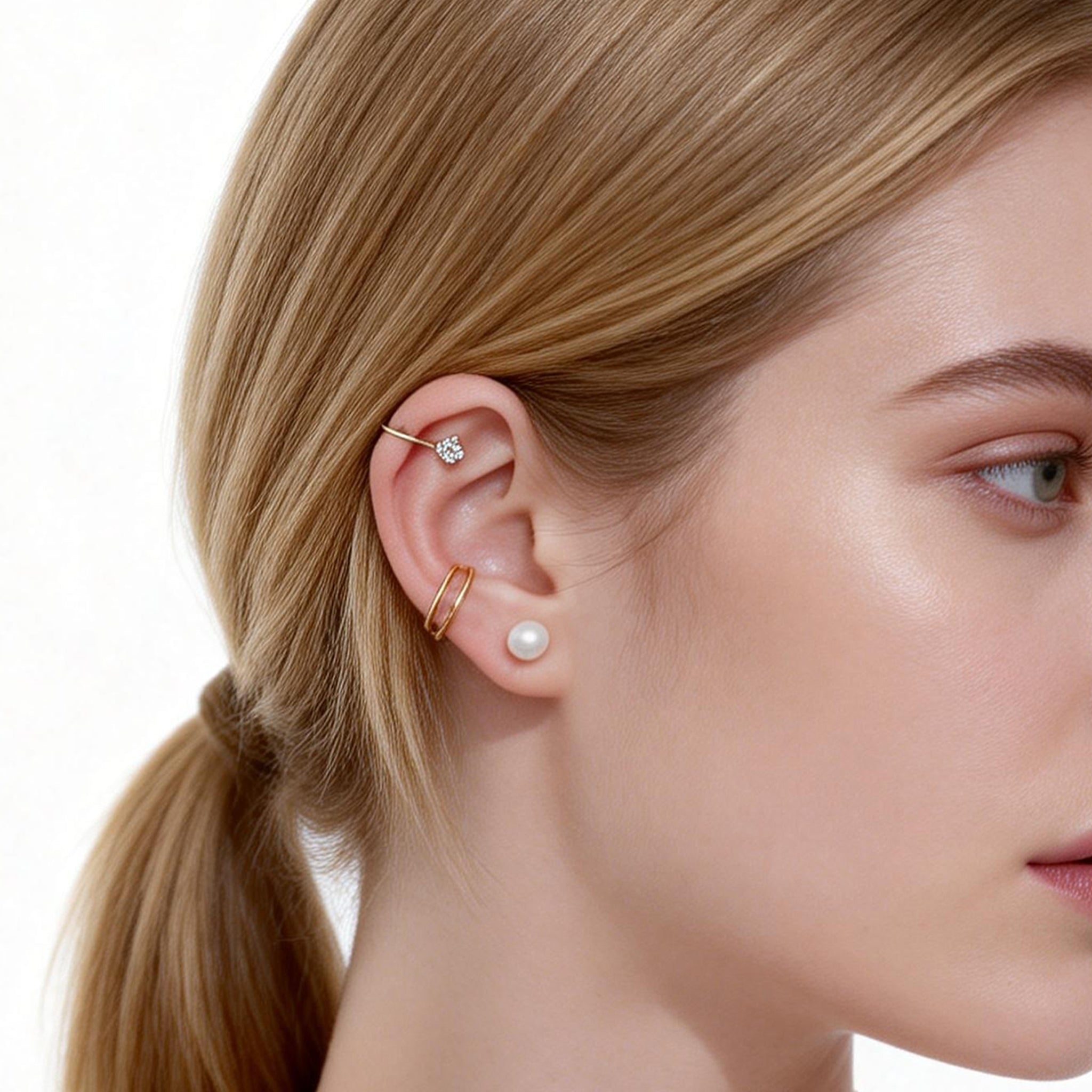 Small pearls Clip-on Stud Earrings