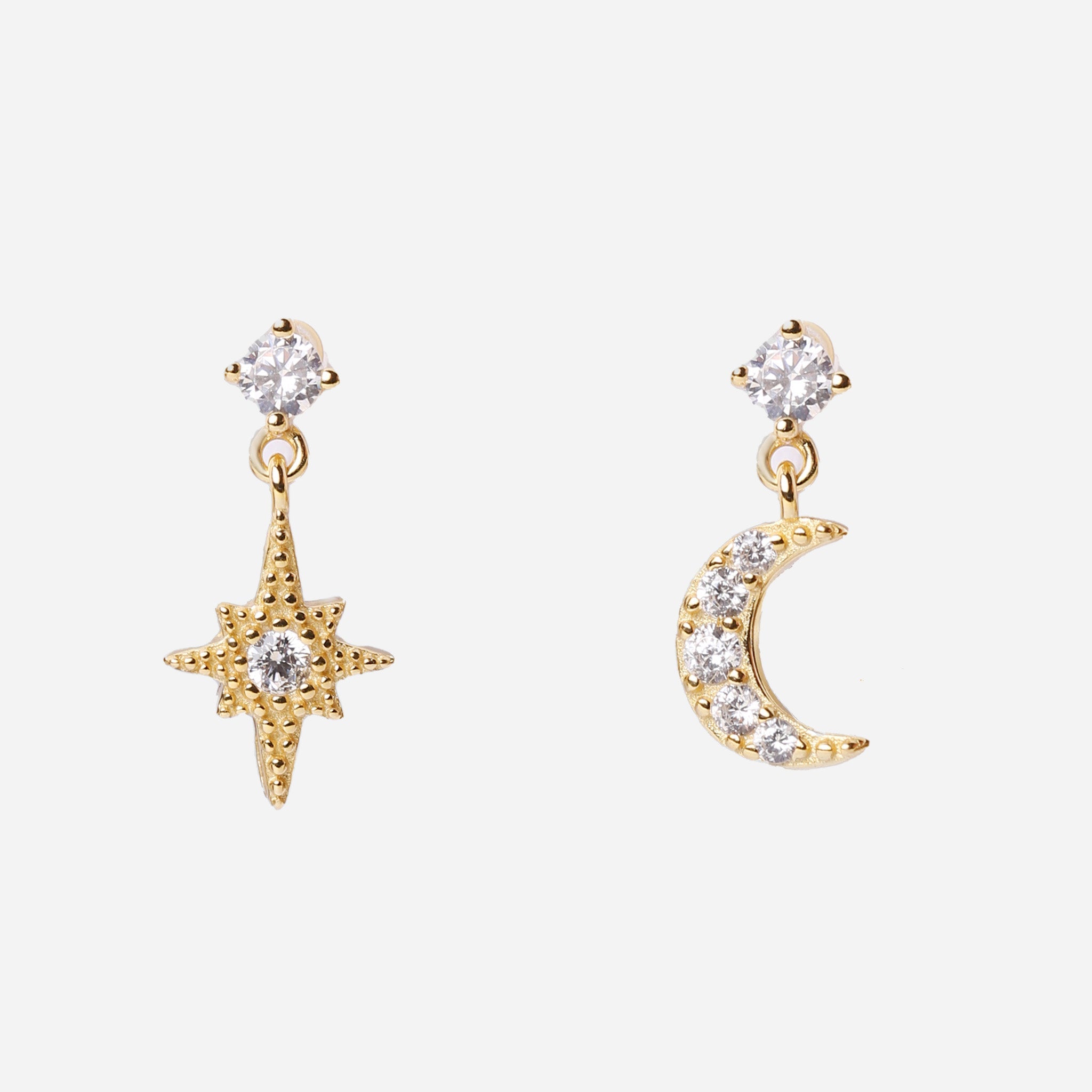 Diamond Star & Moon Set (Clip-On Earrings&Necklace) - SOMIY