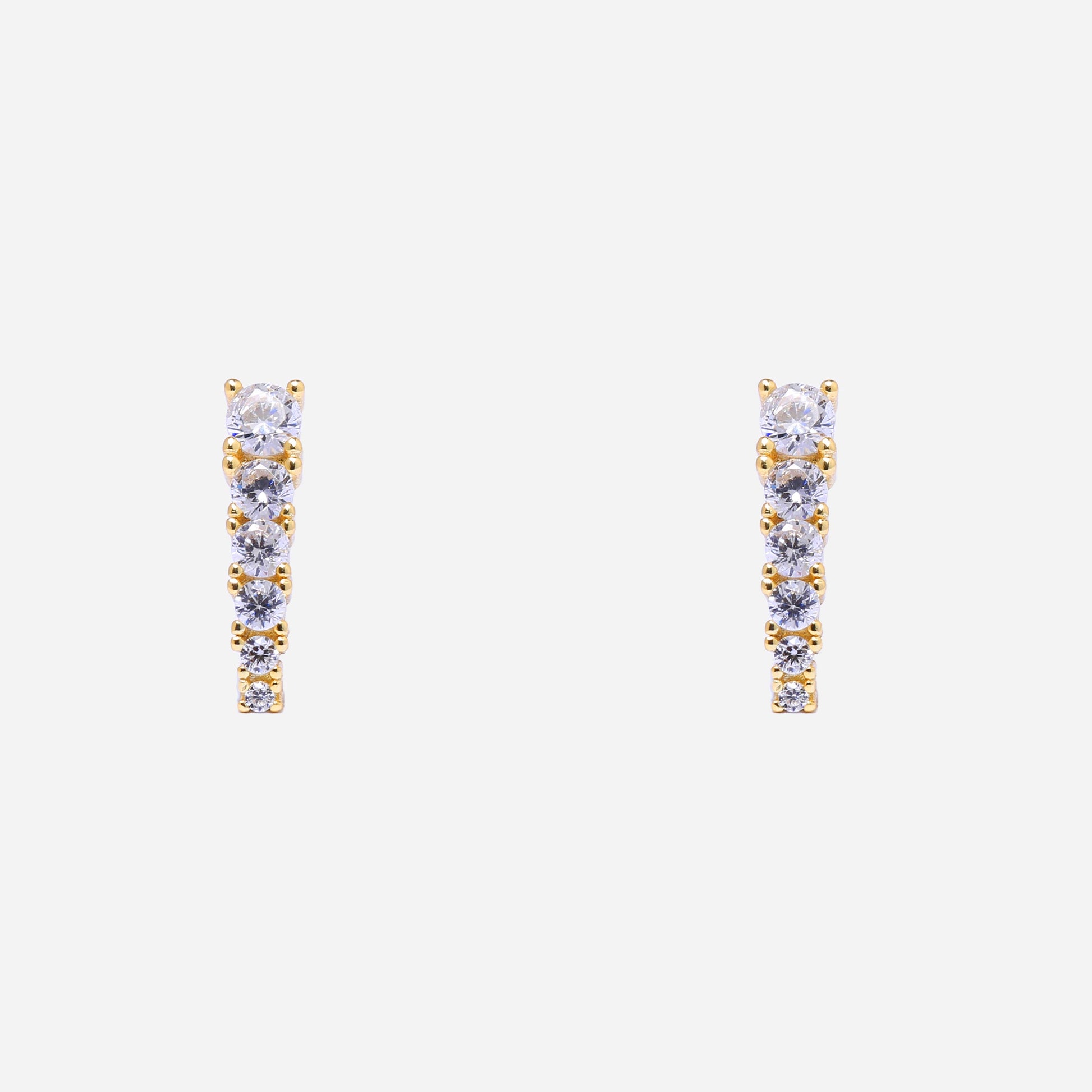 Gold Resin CZstud clip-on earrings by SOMIY – pain-free non-pierced jewelry for everyday wear
