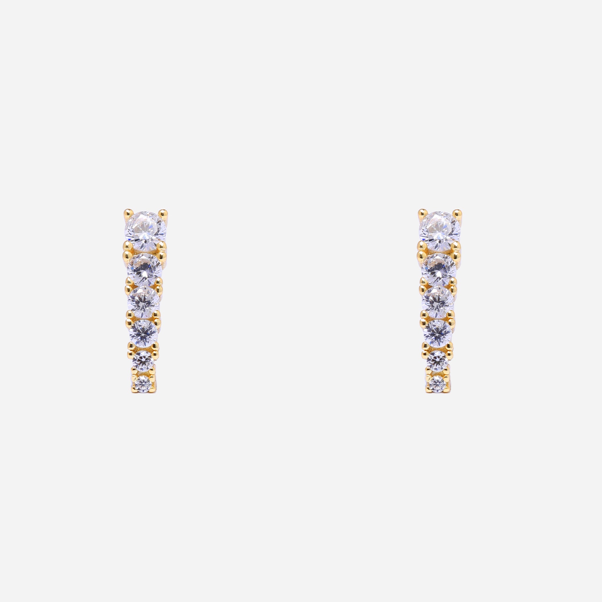 Gold Resin CZstud clip-on earrings by SOMIY – pain-free non-pierced jewelry for everyday wear